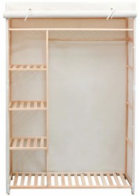 fenyőfa és szövetanyag ruhásszekrény 110 x 40 x 170 cm