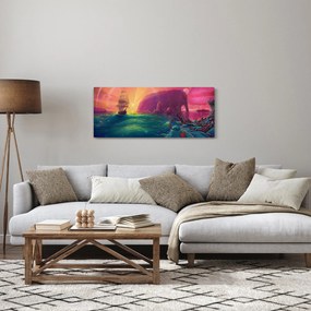 Kép - Olajfestmény, Vitorlázás egy fantasztikus birodalomba (120x50 cm)
