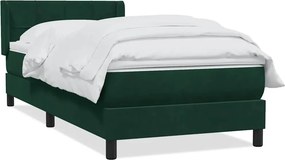 vidaXL sötétzöld bársony rugós ágy matraccal 80x220 cm