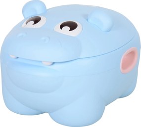 HOMCOM Hippó Alakú Baba WC 2 az 1-ben, Levehető Kellettel és WC Kefével, Tanulásra, Terhelhetőség 25 kg, 40x30x23 cm, Kék | Aosom