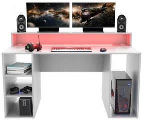 ENIGMA számítógépasztal + Led, 150x74x70, fehér