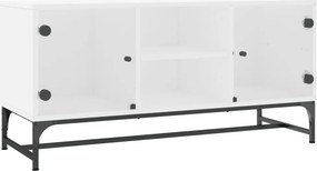 vidaXL fehér TV-szekrény üvegajtókkal 102 x 37 x 50 cm