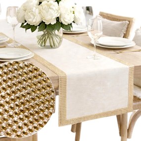 Ecru Glamour arany futófelület fényes cirkóniákkal 60x120 ünnepi nappali