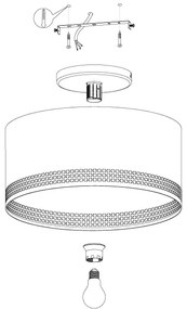 Eglo 99272 - Mennyezeti lámpa ESTEPERRA 1xE27/40W/230V