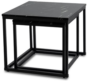 Dohányzóasztal fekete márvány szett JUNO