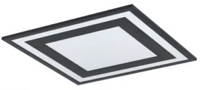LED panel , 24W , falon kívüli , 45 cm , négyzet , természetes fehér , fekete keret , EGLO , SAVATARILA , 99038