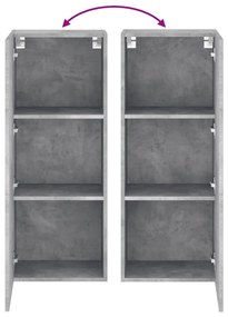 betonszürke szerelt fa fali TV-szekrény 40,5 x 30 x 102 cm