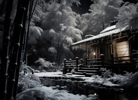 Poszter 55x40cm Hagyományos japán házikó