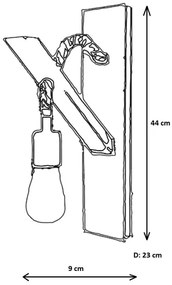 AHSAP fali lámpa 1xE27/40W/230V fenyő dió