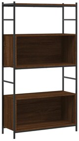 barna tölgyszínű szerelt fa és vas íróasztal 80 x 30 x 145,5 cm