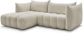 Bézs buklé sarokkanapé (bal oldali-heverő résszel) Azra – Bobochic Paris