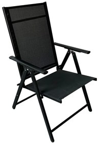 Lugo összecsukható fémvázas kerti szék fekete