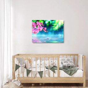 Kép - Orchidea (üvegen) (70x50 cm)
