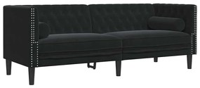 Kanapé Szett 2 pcs Fekete Bársony