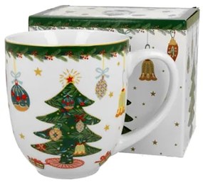 Karácsonyi fenyőfás porcelán jumbo bögre 1000 ml dobozban Around Christmas Tree