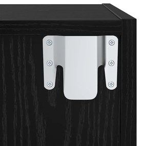 TV Szekrény Szett Falra szerelhető 2 pcs Musta tammi Faanyag