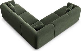 Zöld bársony sarokkanapé Campi – Cosmopolitan Design