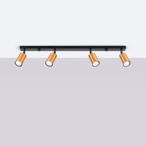 Sollux SL.1379 - Spotlámpa WINX 4xGU10/10W/230V fekete/réz