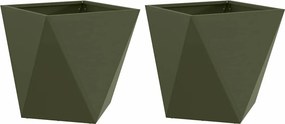 vidaXL Növénytartó 2 pcs Olajzöld 40 x 40 x 40 cm Acél