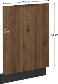 Ajtó mosogatógéphez, okapi dió/fekete, MENZO ZM 713x596