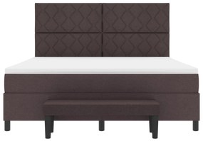 vidaXL Box Spring ágy matraccal és paddal sötétbarna 180x200 cm szövet