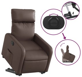 vidaXL elektromos barna műbőr felállást segítő dönthető fotel
