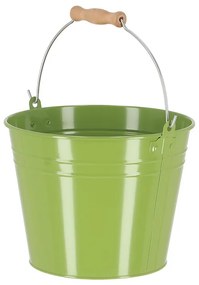 Cink kerti vödör, fa fogóval, 4,5 literes, zöld