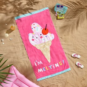 Rózsaszín strandtörölköző 160x76 cm I'm Melting – Catherine Lansfield