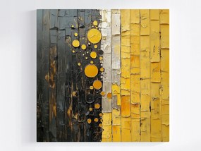 Canvas Vászonkép Absztrakt Geometria Fekete Arany Kerékcsíkok 80x80