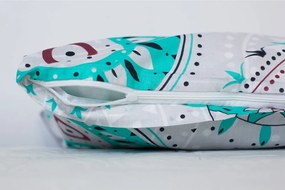 Mandala egyszemélyes pamut ágyneműhuzat türkiz díszítéssel, 140 x 200 cm - Cotton House