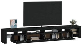 fekete TV-szekrény LED-világítással 260x36,5x40 cm