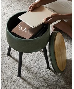 Bőr puff CORE zöld