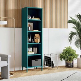 Könyvespolc MARIO, 500 x 1800 x 350 mm, Modern: tengerszínű