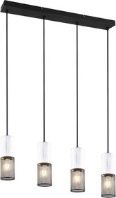 TRIO 304300434 TOSH Többágú Függesztett Lámpa Fehér, Fekete E27 IP20