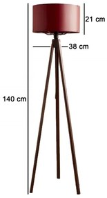 Állólámpa AYD 1xE27/40W/230V barna/piros