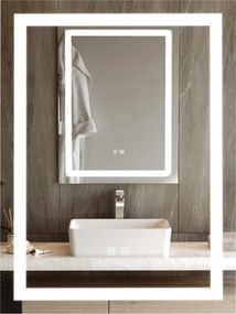 Téglalap alakú megvilágított energiatakarékos Led tükör 60x80 Vela