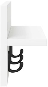 Fali Kabáthorog polcokkal Fehér 40 x 10.5 x 18 cm Faanyag