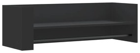 fekete szerelt fa fali polc 100x35x30,5 cm