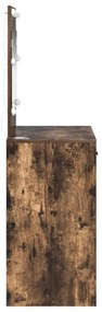 öltöztető asztal LED világítással Füstölt tölgy 78.5x41x135 cm