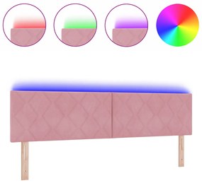 LED Fejtámla Gyémánt Mintázattal Rózsaszín 180 cm Bársony