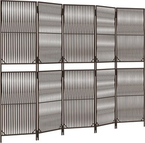 vidaXL barna 5-paneles polyrattan térelválasztó