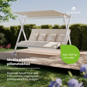 Blumfeldt FlexiSwing hollywoodi hinta 4 üléses Állítható háttámla + napellenző, időjárásálló