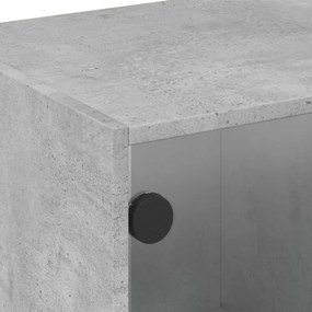 betonszürke TV-szekrény üvegajtókkal 68x37x42 cm