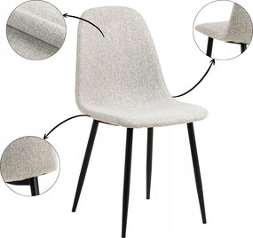 Kárpitozott étkező szék nappali konyha háttámlával világosszürke Celia