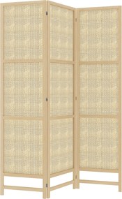 HOMCOM 3 részes Paravent 135 x 180 cm PP Rattanból, Összecsukható Privát Képernyő, Elválasztó a Nappaliba | Aosom