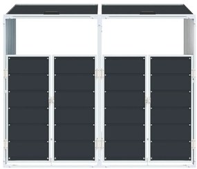 antracit acél kerekes szemetes tároló dupla tárolókhoz 138 x 79 x 117 cm