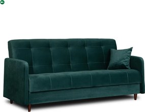 Sofa Rozkładana TIVOLI Zielona Welurowa