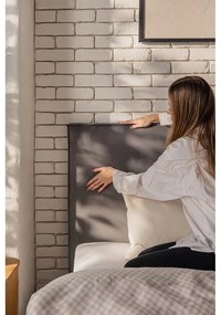 Szürke kárpitozott ágyneműtartós franciaágy ágyráccsal 180x200 cm Thessa Bold – Bonami Selection