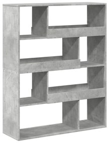 betonszürke szerelt fa könyvespolc 100 x 33 x 125,5 cm