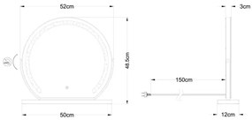 Globo 84038 - LED tükrös lámpa RIVAS LED/10W/230V 12x48,5 cm, dimmerrel